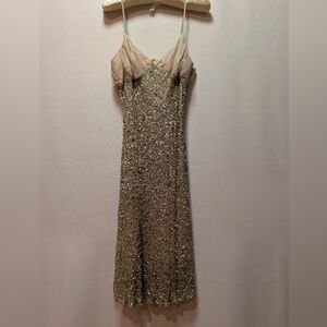 Sequin Slip Dress with Champagne Bodice